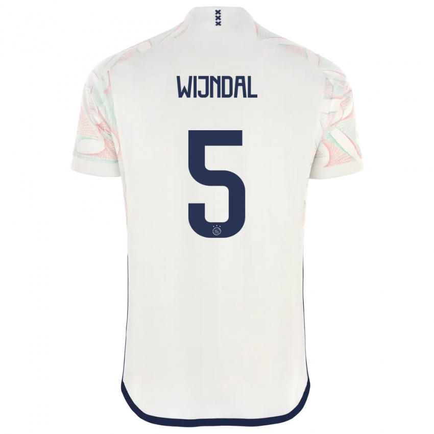 Børn Owen Wijndal #5 Hvid Udebane Spillertrøjer 2023/24 Trøje T-Shirt