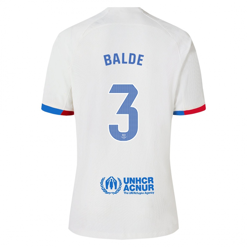 Børn Alejandro Balde #3 Hvid Udebane Spillertrøjer 2023/24 Trøje T-Shirt