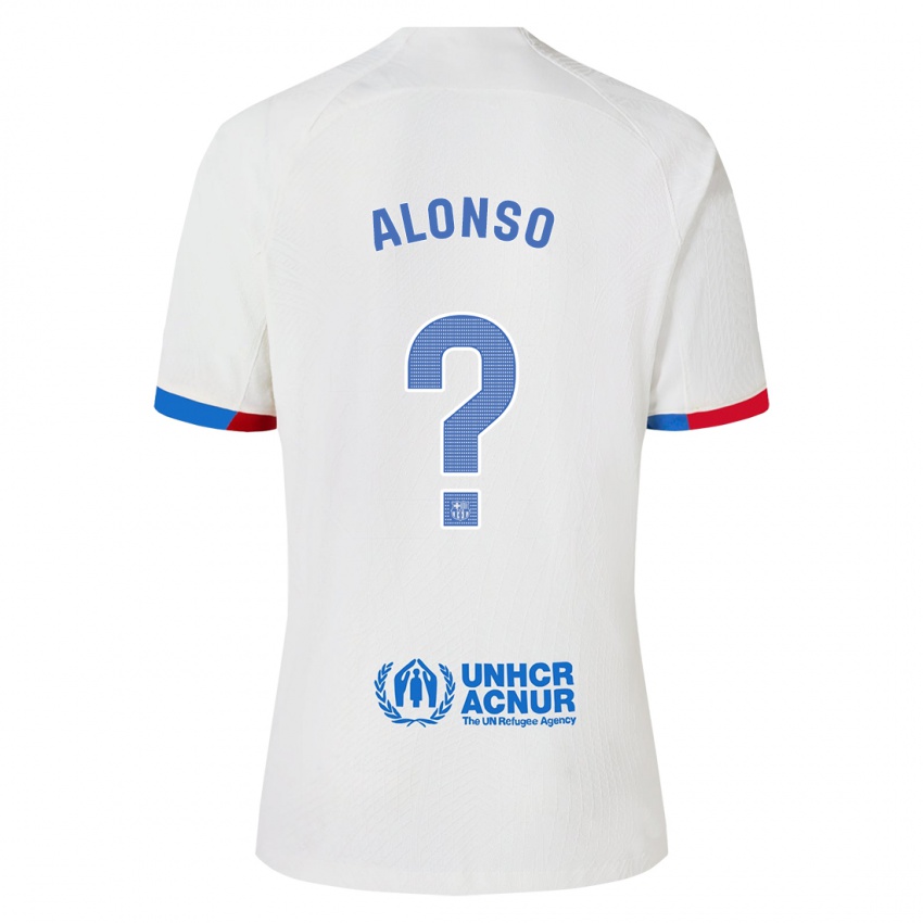 Børn Aáron Alonso #0 Hvid Udebane Spillertrøjer 2023/24 Trøje T-Shirt