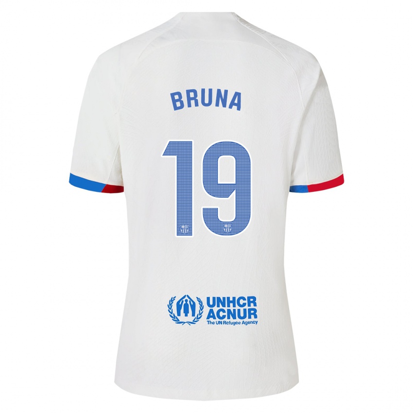 Børn Bruna Vilamala #19 Hvid Udebane Spillertrøjer 2023/24 Trøje T-Shirt