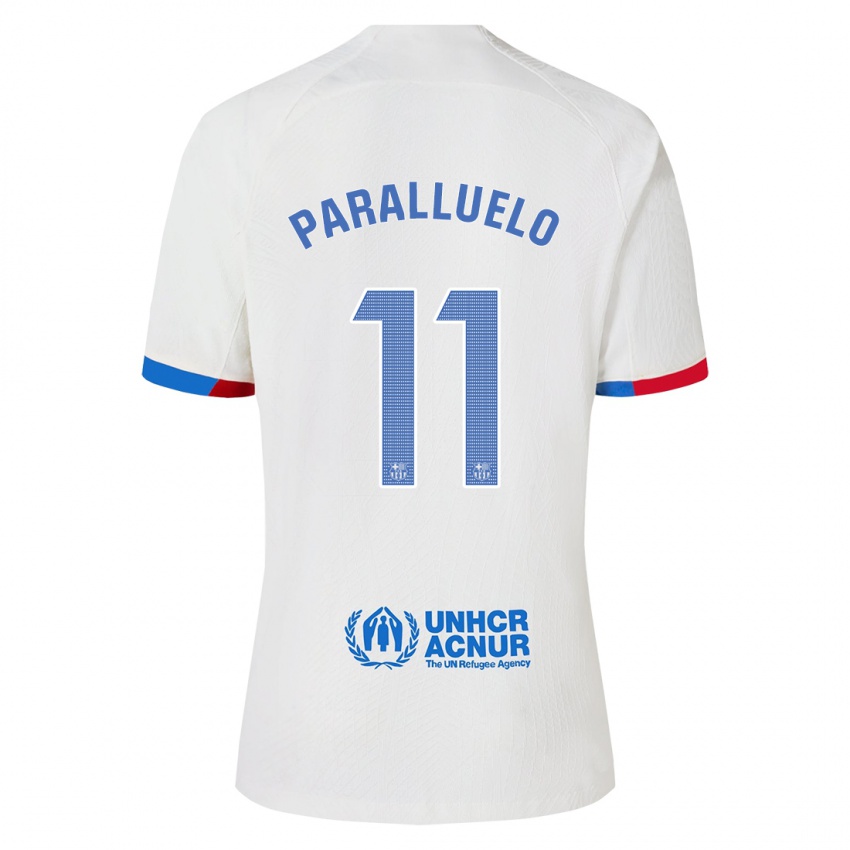 Børn Salma Paralluelo #11 Hvid Udebane Spillertrøjer 2023/24 Trøje T-Shirt