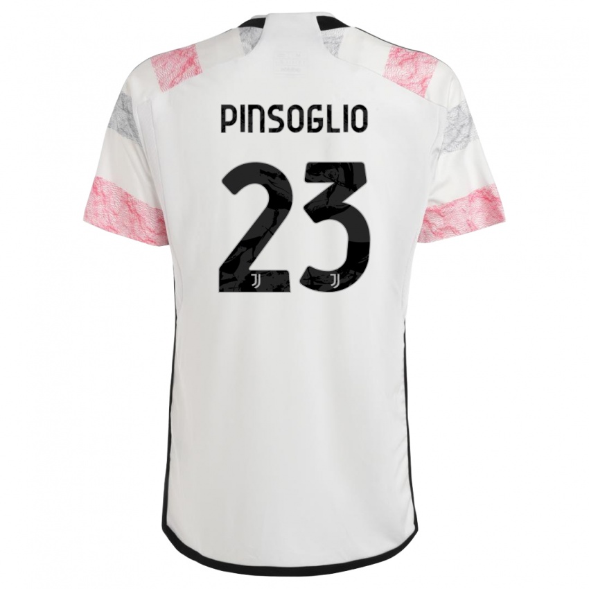 Børn Carlo Pinsoglio #23 Hvid Pink Udebane Spillertrøjer 2023/24 Trøje T-Shirt