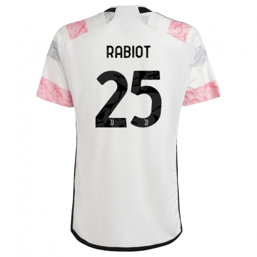 Børn Adrien Rabiot #25 Hvid Pink Udebane Spillertrøjer 2023/24 Trøje T-Shirt
