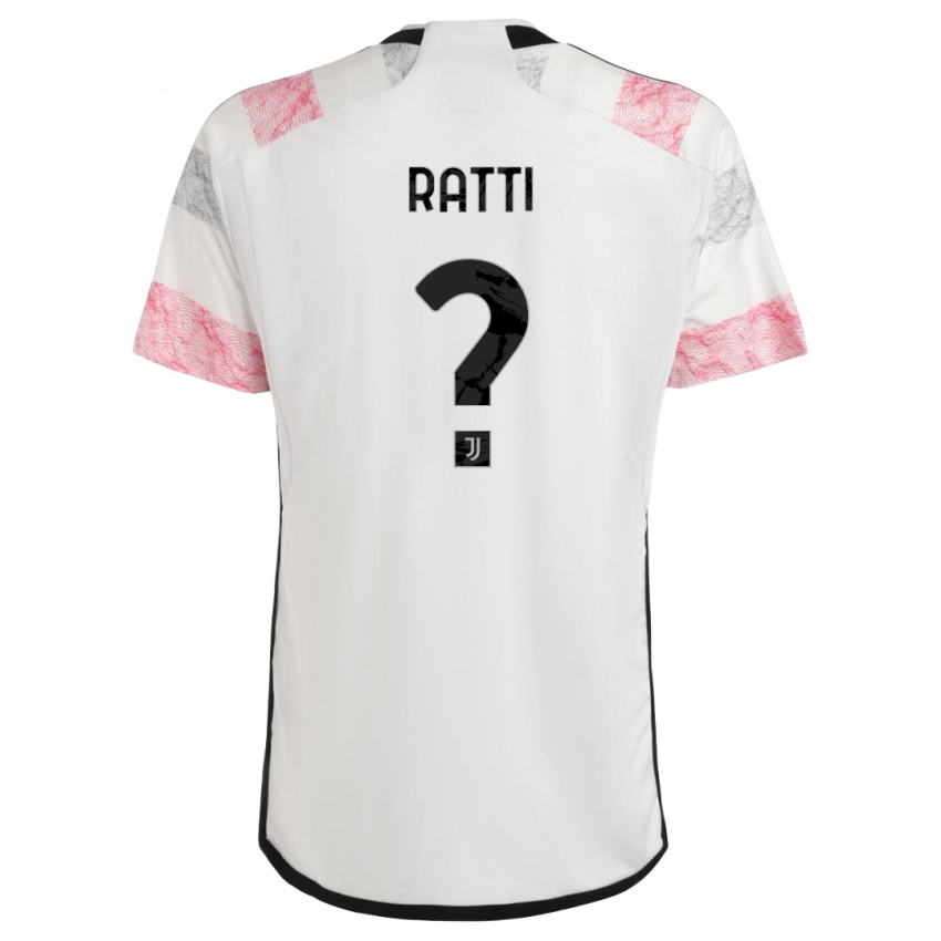 Børn Leonardo Ratti #0 Hvid Pink Udebane Spillertrøjer 2023/24 Trøje T-Shirt