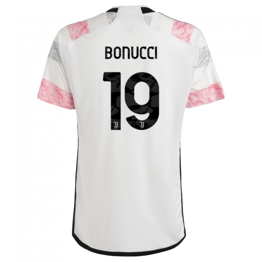 Børn Leonardo Bonucci #19 Hvid Pink Udebane Spillertrøjer 2023/24 Trøje T-Shirt