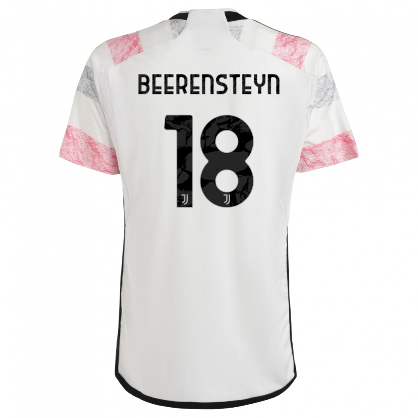 Børn Lineth Beerensteyn #18 Hvid Pink Udebane Spillertrøjer 2023/24 Trøje T-Shirt