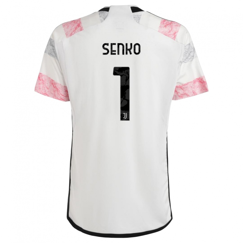Børn Zsombor Senko #1 Hvid Pink Udebane Spillertrøjer 2023/24 Trøje T-Shirt