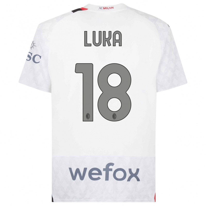 Børn Luka Romero #18 Hvid Udebane Spillertrøjer 2023/24 Trøje T-Shirt
