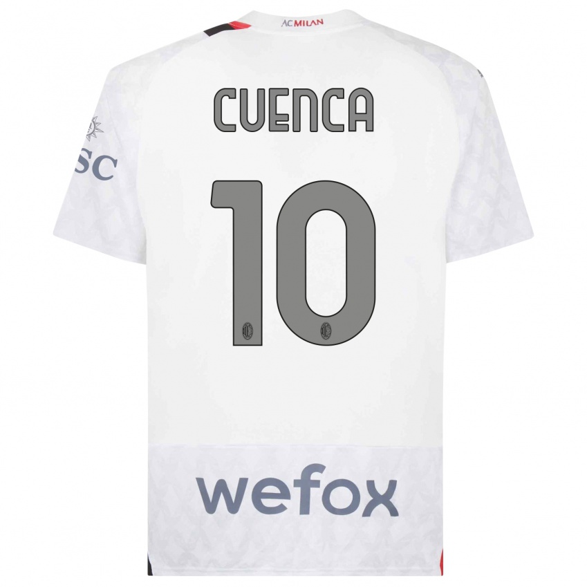 Børn Hugo Cuenca #10 Hvid Udebane Spillertrøjer 2023/24 Trøje T-Shirt