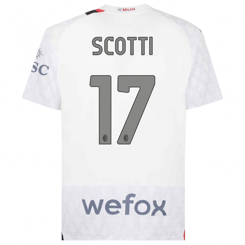 Børn Filippo Scotti #17 Hvid Udebane Spillertrøjer 2023/24 Trøje T-Shirt
