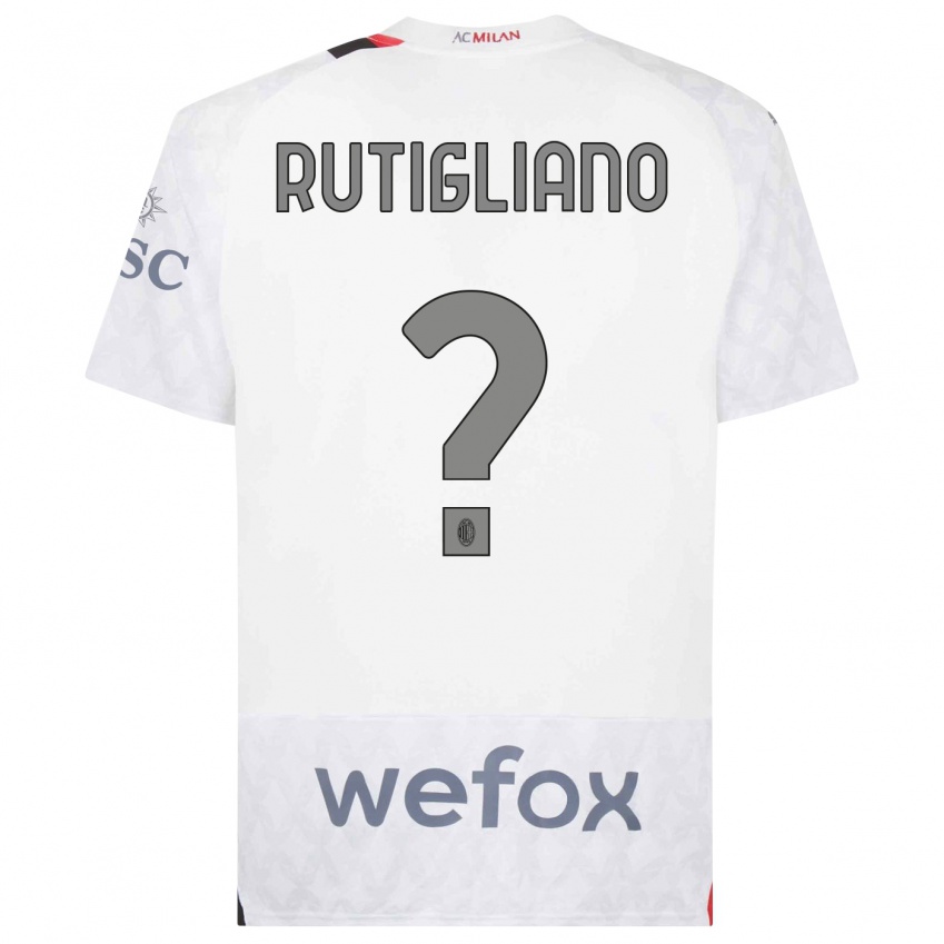 Børn Samuele Rutigliano #0 Hvid Udebane Spillertrøjer 2023/24 Trøje T-Shirt