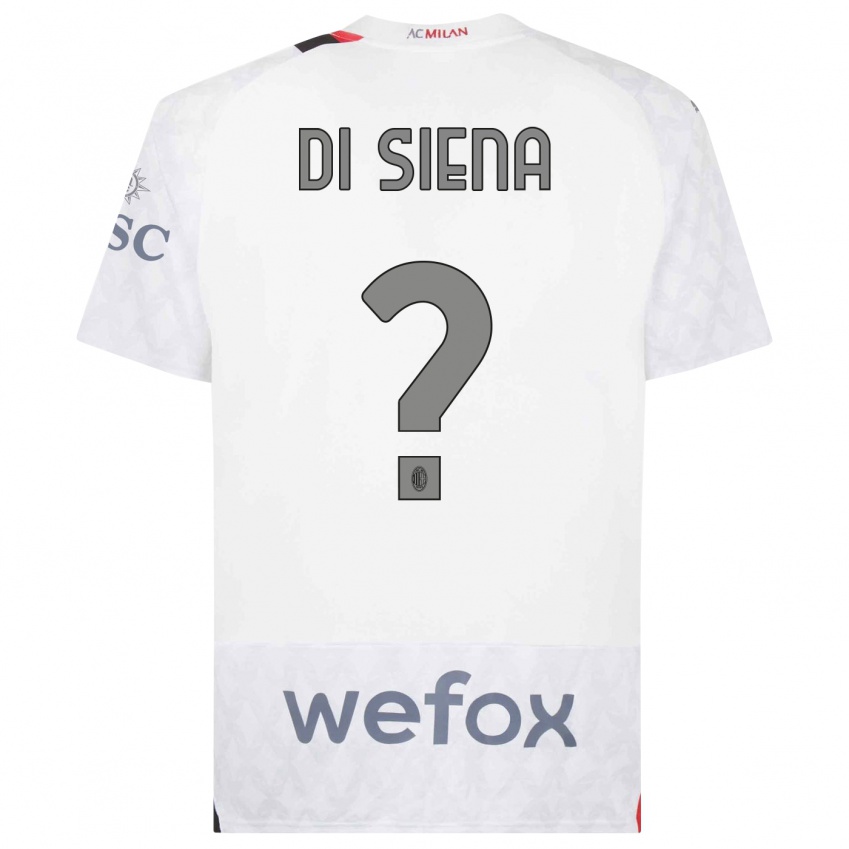 Børn Andrea Di Siena #0 Hvid Udebane Spillertrøjer 2023/24 Trøje T-Shirt