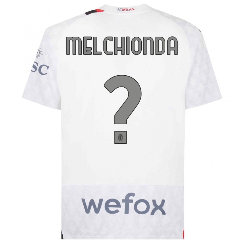 Børn Marco Melchionda #0 Hvid Udebane Spillertrøjer 2023/24 Trøje T-Shirt