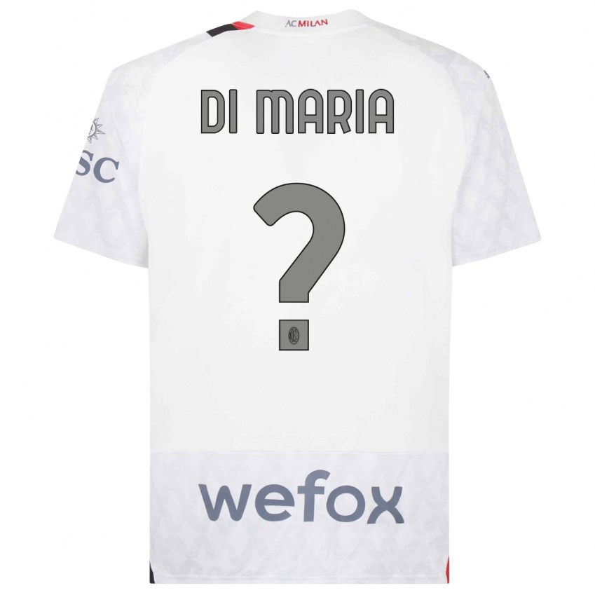 Børn Alessandro Di Maria #0 Hvid Udebane Spillertrøjer 2023/24 Trøje T-Shirt