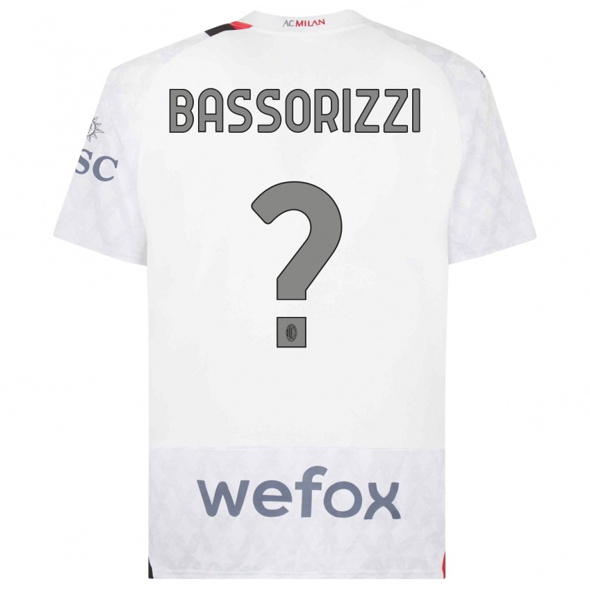 Børn Carlo Bassorizzi #0 Hvid Udebane Spillertrøjer 2023/24 Trøje T-Shirt