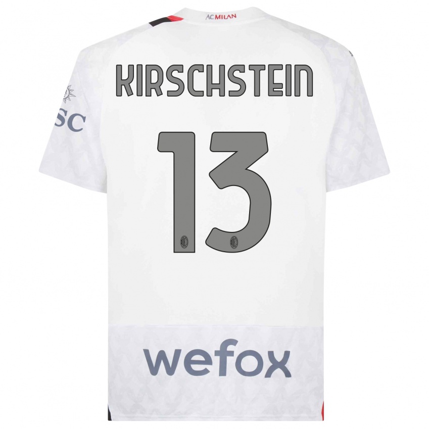 Børn Merle Kirschstein #13 Hvid Udebane Spillertrøjer 2023/24 Trøje T-Shirt