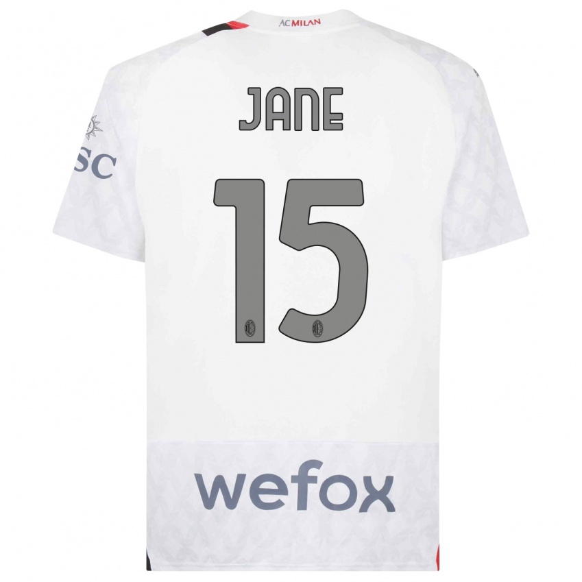 Børn Refiloe Jane #15 Hvid Udebane Spillertrøjer 2023/24 Trøje T-Shirt