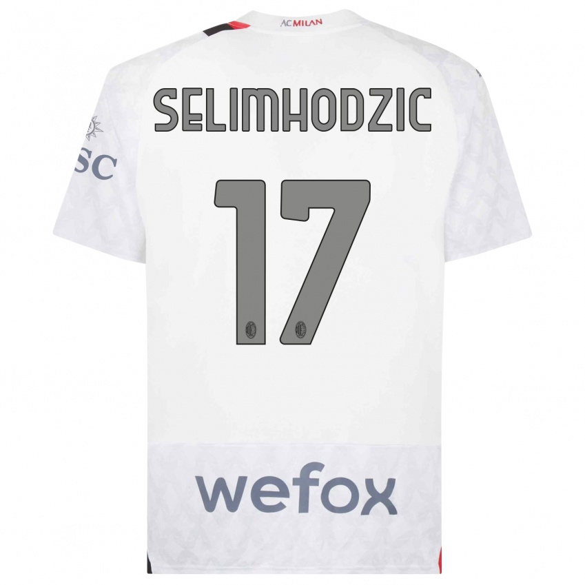 Børn Noa Selimhodzic #17 Hvid Udebane Spillertrøjer 2023/24 Trøje T-Shirt