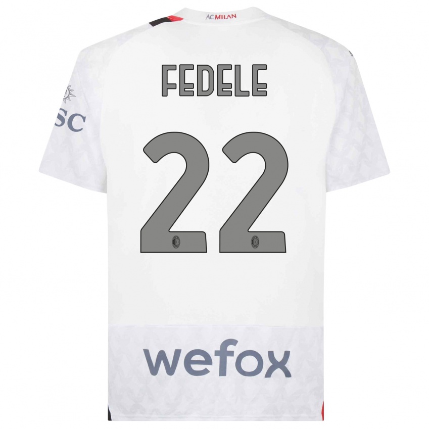 Børn Noemi Fedele #22 Hvid Udebane Spillertrøjer 2023/24 Trøje T-Shirt