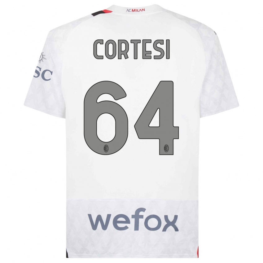 Børn Selena Cortesi #64 Hvid Udebane Spillertrøjer 2023/24 Trøje T-Shirt