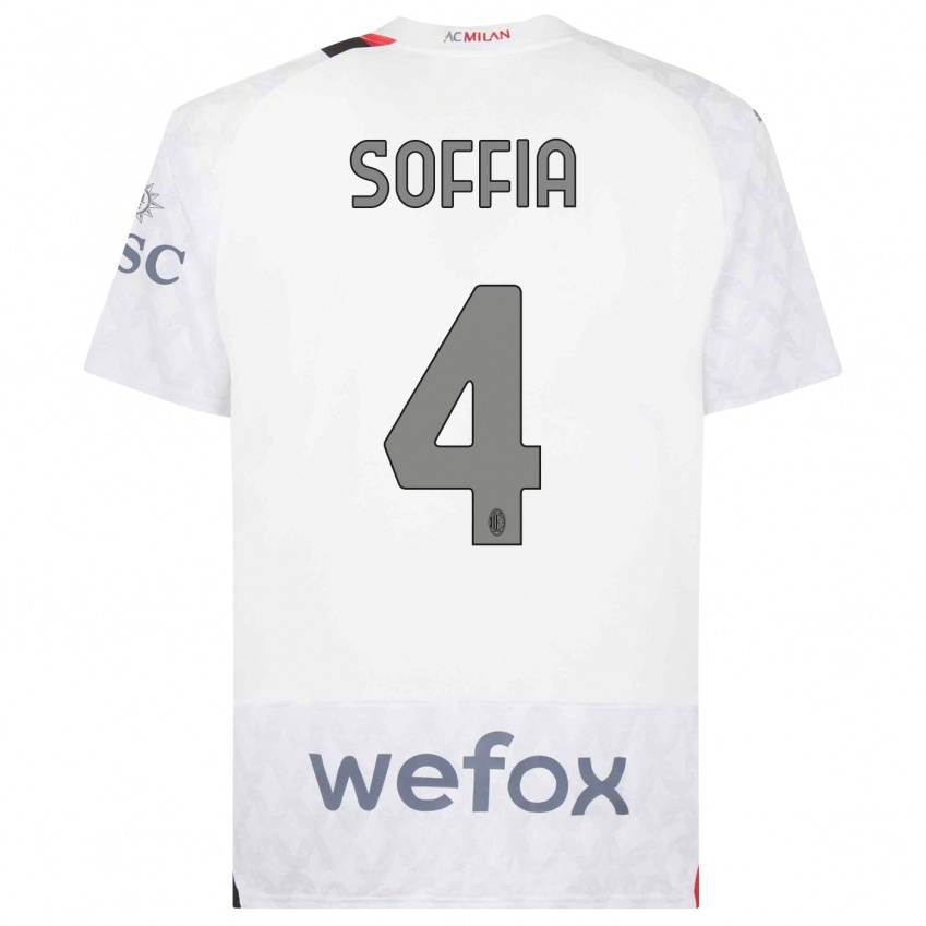 Børn Angelica Soffia #4 Hvid Udebane Spillertrøjer 2023/24 Trøje T-Shirt