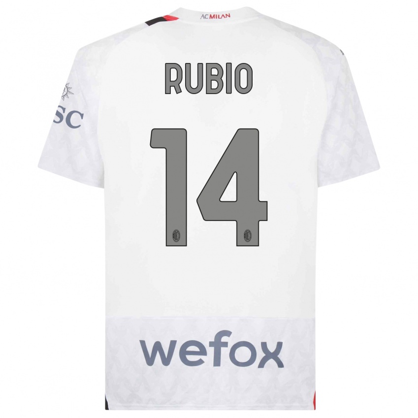 Børn Silvia Rubio #14 Hvid Udebane Spillertrøjer 2023/24 Trøje T-Shirt