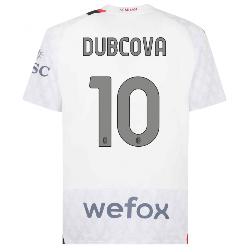 Børn Kamila Dubcova #10 Hvid Udebane Spillertrøjer 2023/24 Trøje T-Shirt