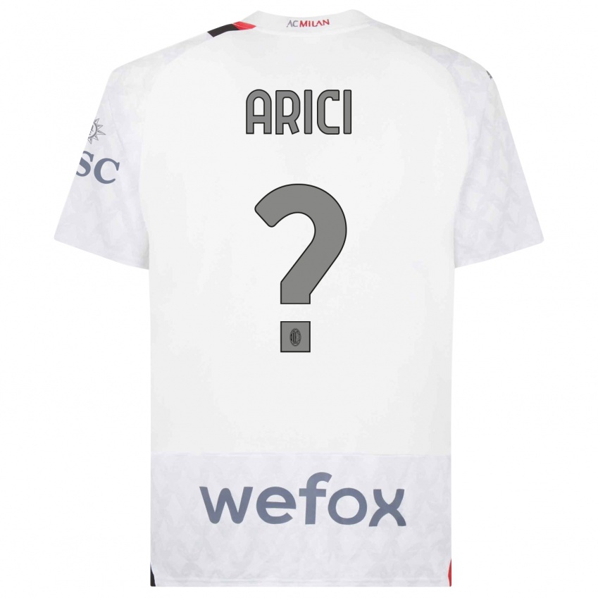 Børn Alberto Arici #0 Hvid Udebane Spillertrøjer 2023/24 Trøje T-Shirt