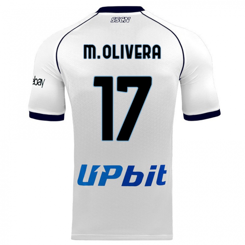 Børn Mathias Olivera #17 Hvid Udebane Spillertrøjer 2023/24 Trøje T-Shirt