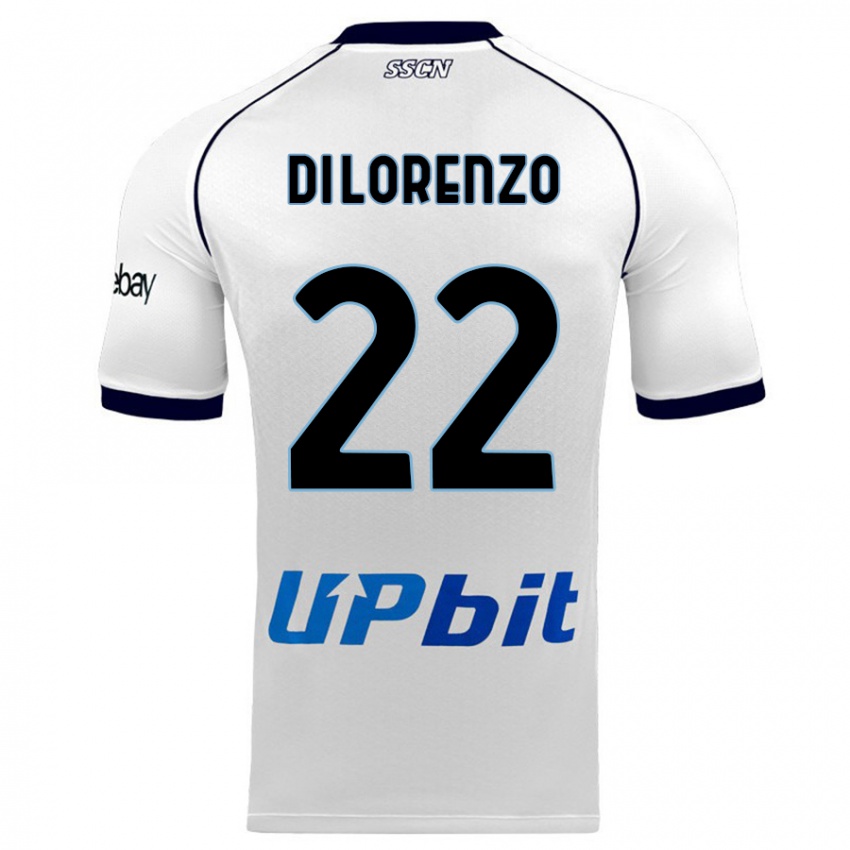 Børn Giovanni Di Lorenzo #22 Hvid Udebane Spillertrøjer 2023/24 Trøje T-Shirt