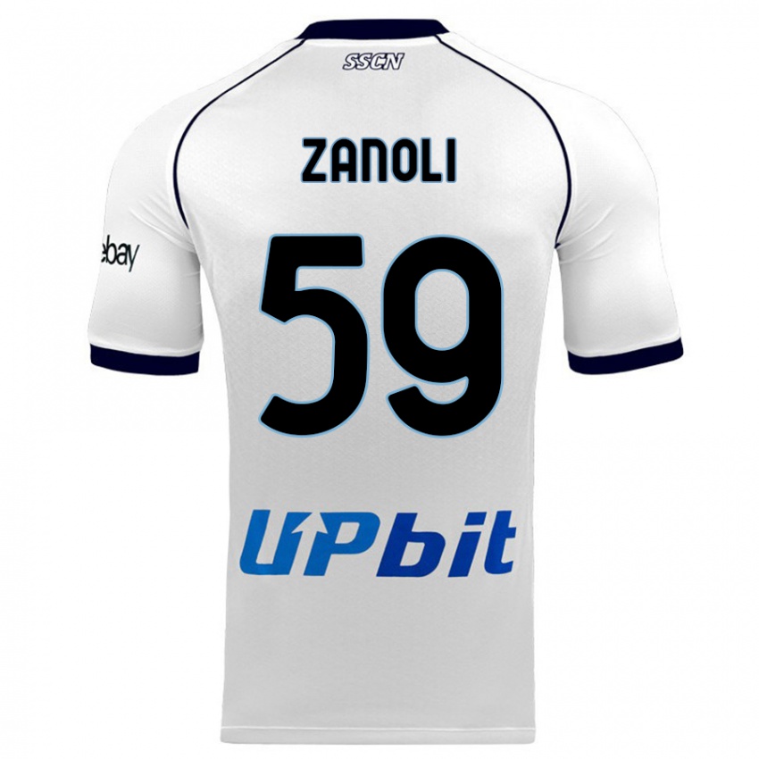 Børn Alessandro Zanoli #59 Hvid Udebane Spillertrøjer 2023/24 Trøje T-Shirt