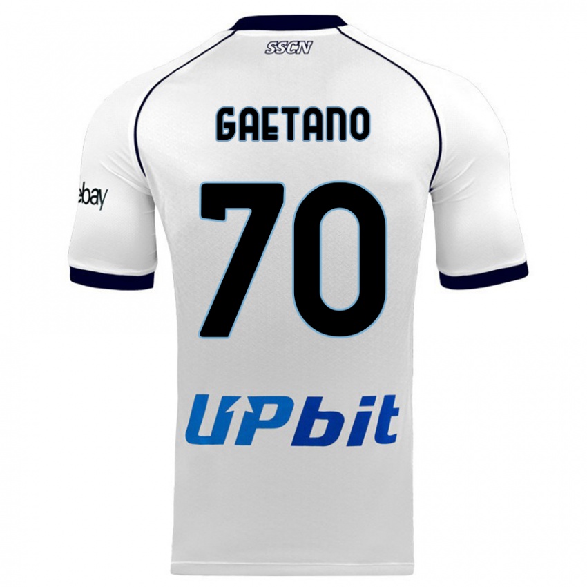 Børn Gianluca Gaetano #70 Hvid Udebane Spillertrøjer 2023/24 Trøje T-Shirt