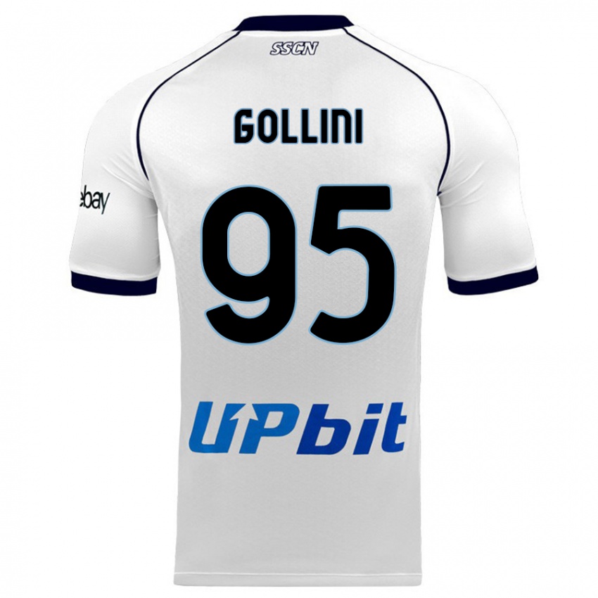 Børn Pierluigi Gollini #95 Hvid Udebane Spillertrøjer 2023/24 Trøje T-Shirt