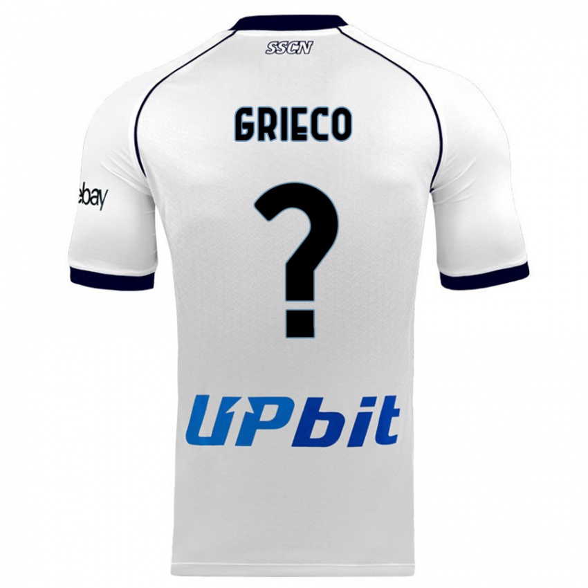 Børn Alessandro Grieco #0 Hvid Udebane Spillertrøjer 2023/24 Trøje T-Shirt