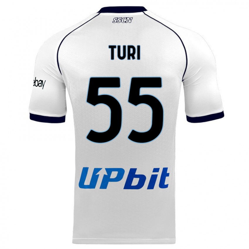 Børn Claudio Turi #55 Hvid Udebane Spillertrøjer 2023/24 Trøje T-Shirt