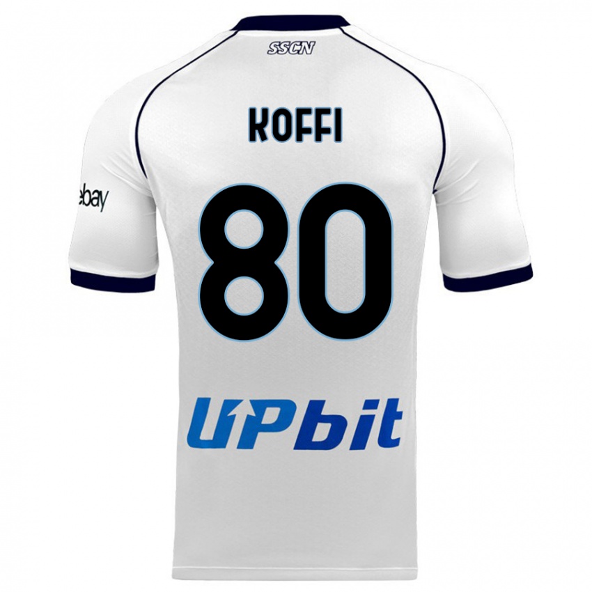 Børn Cedrick Koffi #80 Hvid Udebane Spillertrøjer 2023/24 Trøje T-Shirt