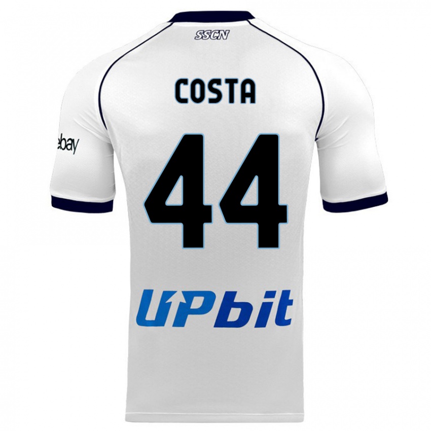Børn Filippo Costa #44 Hvid Udebane Spillertrøjer 2023/24 Trøje T-Shirt