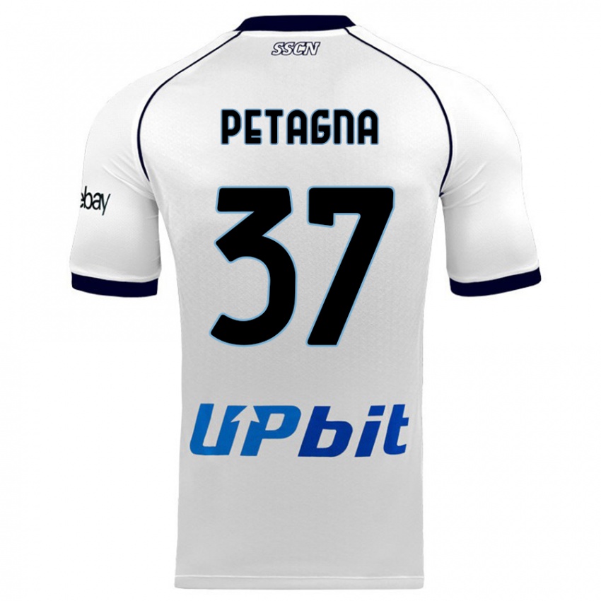Børn Andrea Petagna #37 Hvid Udebane Spillertrøjer 2023/24 Trøje T-Shirt