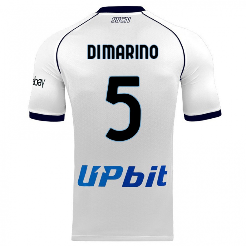 Børn Paola Di Marino #5 Hvid Udebane Spillertrøjer 2023/24 Trøje T-Shirt