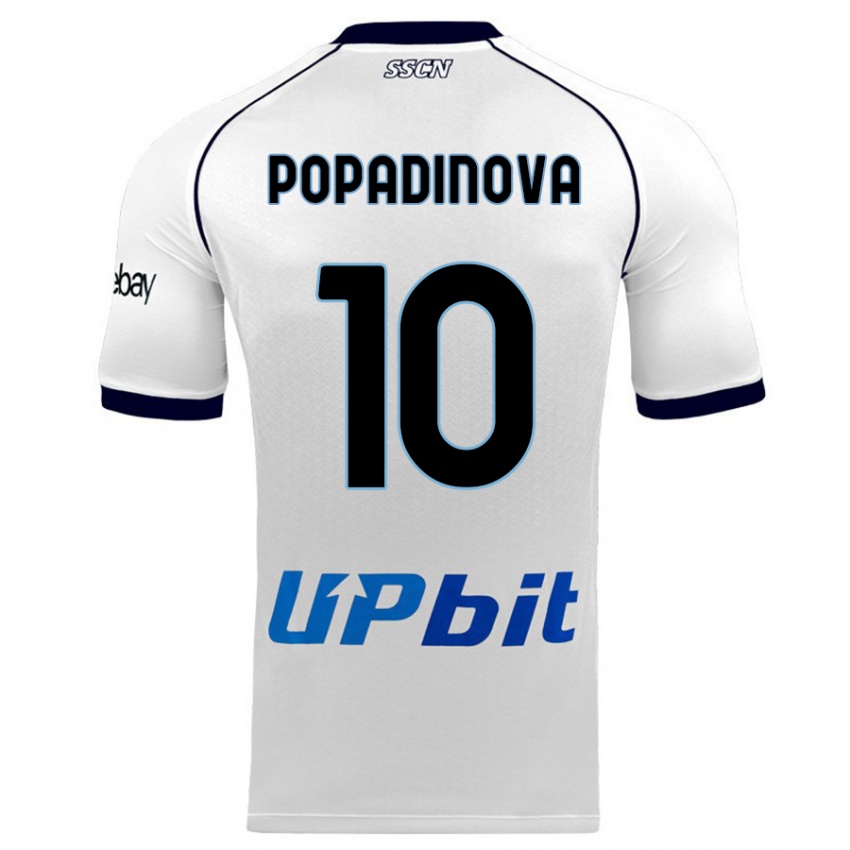 Børn Evdokiya Popadinova #10 Hvid Udebane Spillertrøjer 2023/24 Trøje T-Shirt