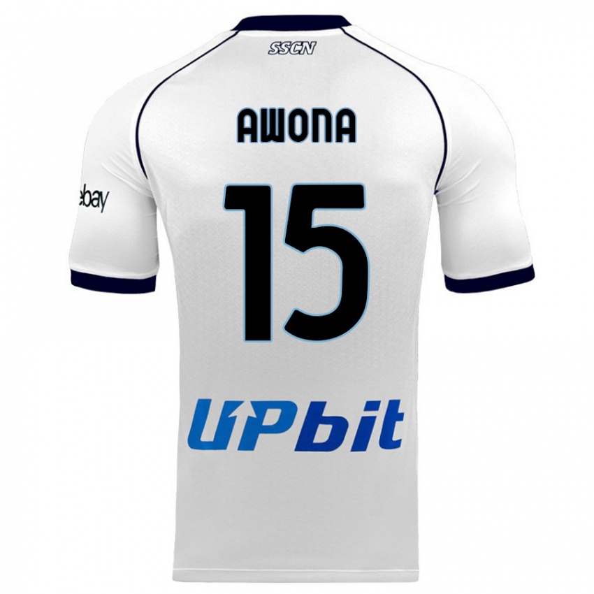 Børn Aurelle Awona #15 Hvid Udebane Spillertrøjer 2023/24 Trøje T-Shirt