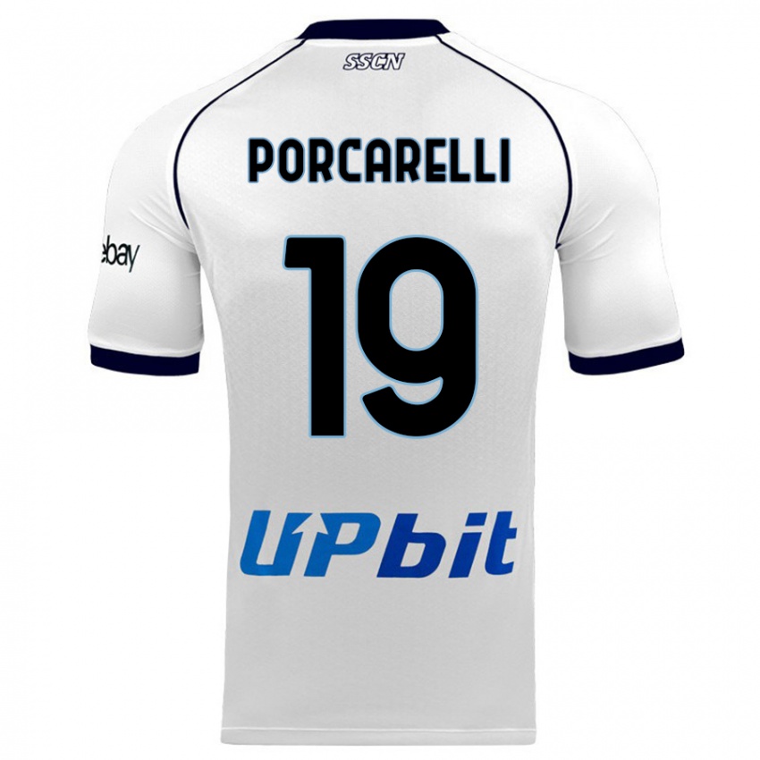 Børn Maddelena Porcarelli #19 Hvid Udebane Spillertrøjer 2023/24 Trøje T-Shirt