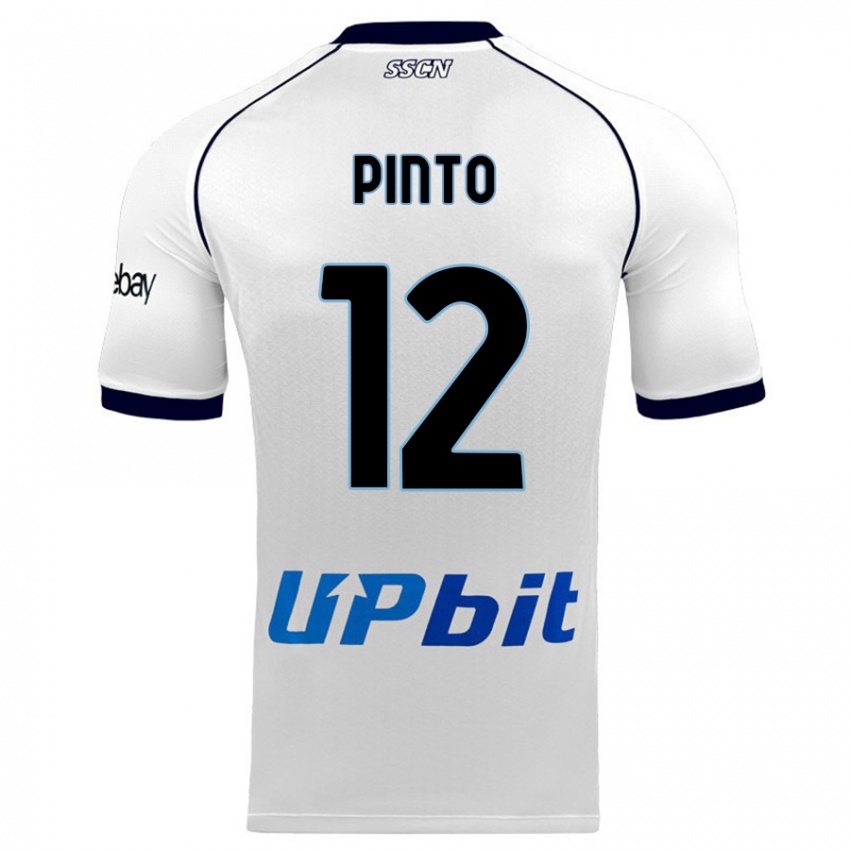 Børn Ciro Pinto #12 Hvid Udebane Spillertrøjer 2023/24 Trøje T-Shirt