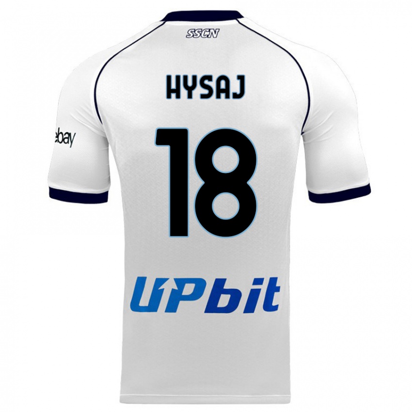 Børn Daniel Hysaj #18 Hvid Udebane Spillertrøjer 2023/24 Trøje T-Shirt