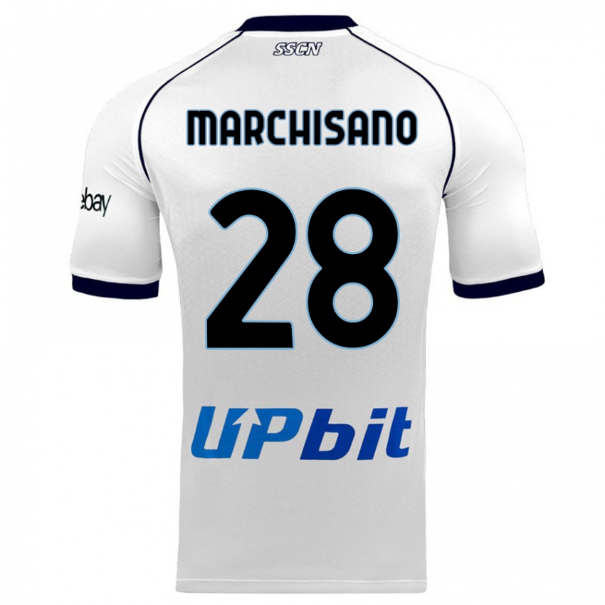 Børn Matteo Marchisano #28 Hvid Udebane Spillertrøjer 2023/24 Trøje T-Shirt