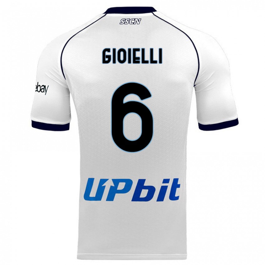 Børn Francesco Pio Gioielli #6 Hvid Udebane Spillertrøjer 2023/24 Trøje T-Shirt