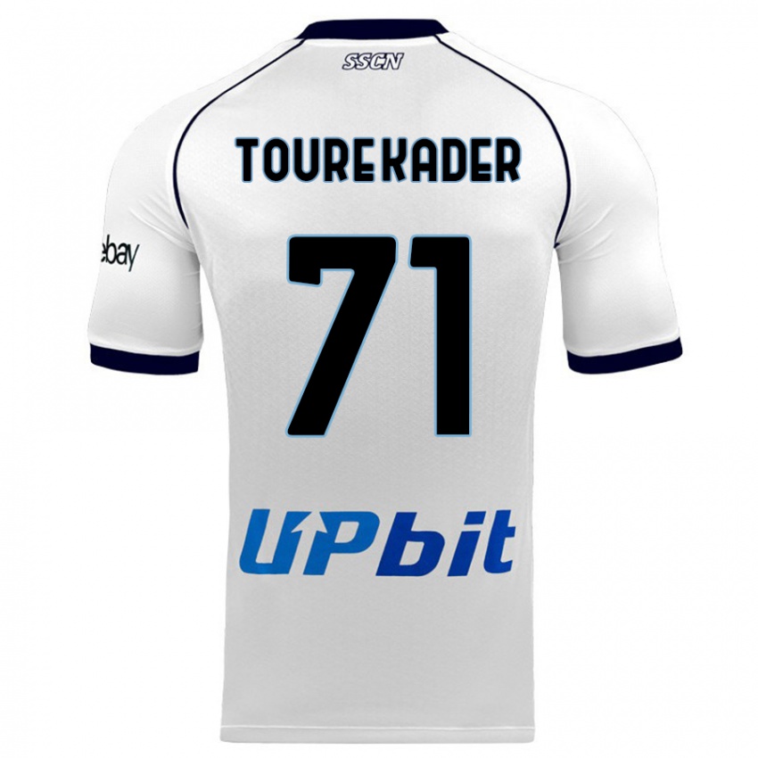 Børn Aziz Toure Kader #71 Hvid Udebane Spillertrøjer 2023/24 Trøje T-Shirt