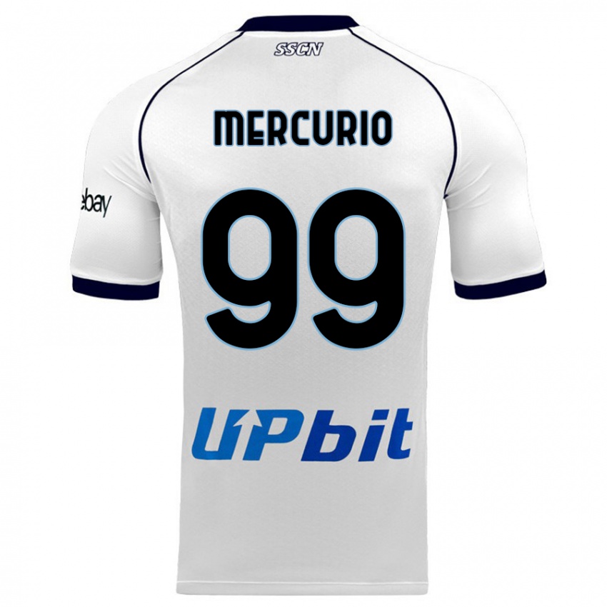 Børn Giovanni Mercurio #99 Hvid Udebane Spillertrøjer 2023/24 Trøje T-Shirt