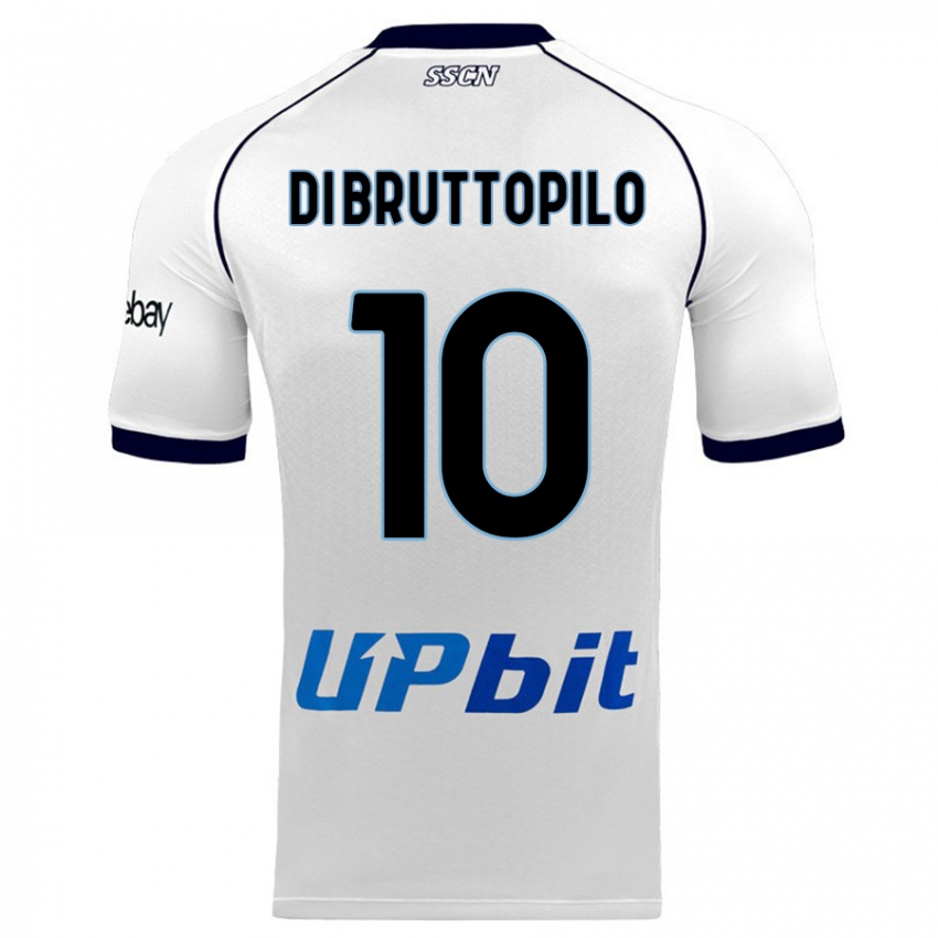 Børn Giuseppe Ambrosino Di Bruttopilo #10 Hvid Udebane Spillertrøjer 2023/24 Trøje T-Shirt