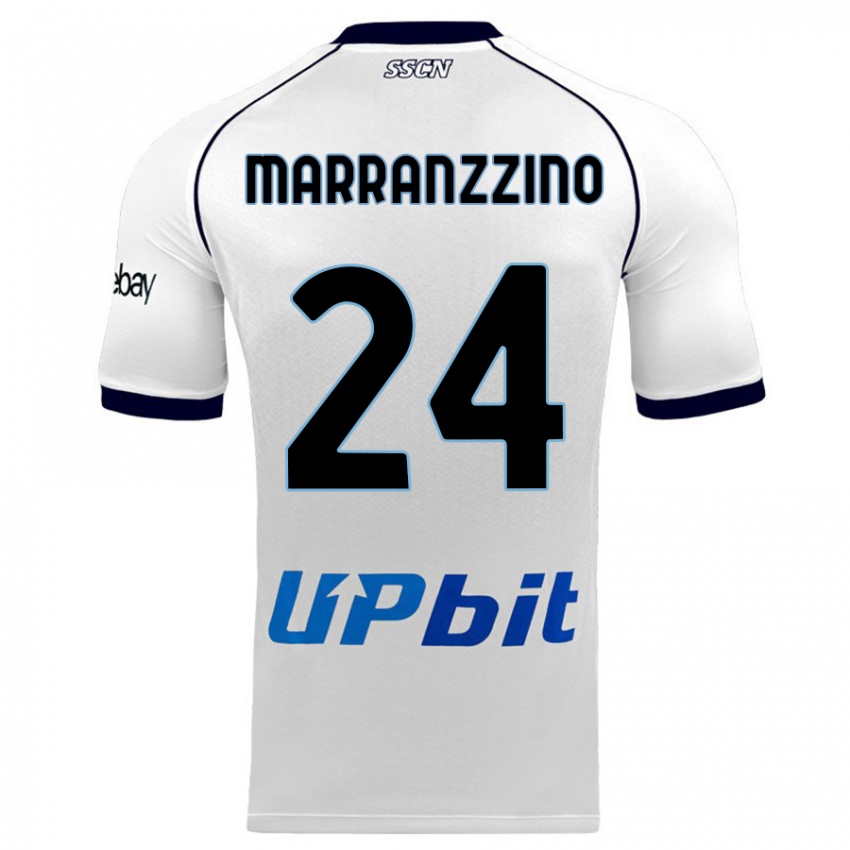 Børn Pasquale Marranzzino #24 Hvid Udebane Spillertrøjer 2023/24 Trøje T-Shirt